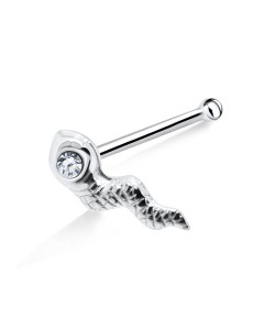 Snake Silver Bone Nose Stud NSKD-79 